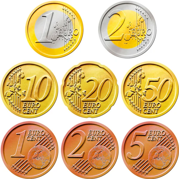 Pack монети євро Стокова Картинка