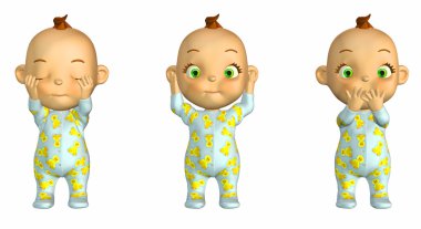 Three wise babies clipart