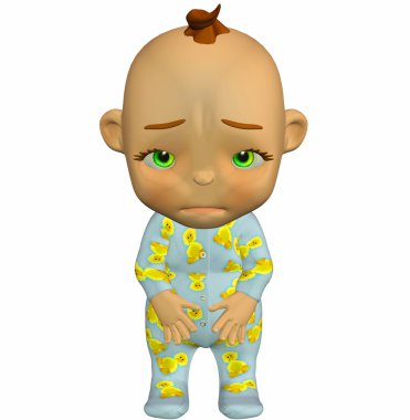 Sad baby cartoon clipart