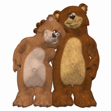 Bear couples in love clipart