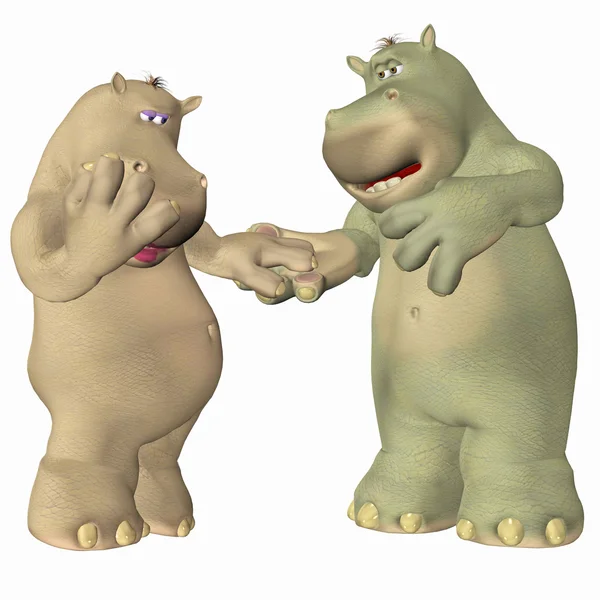 Hippopotamus in Love — Stock Photo, Image