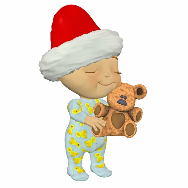 Baby cartoon with teddy bear — Stock Photo, Image