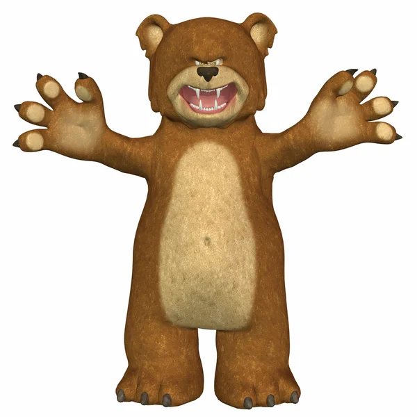 Urso dos desenhos animados zangado — Fotografia de Stock