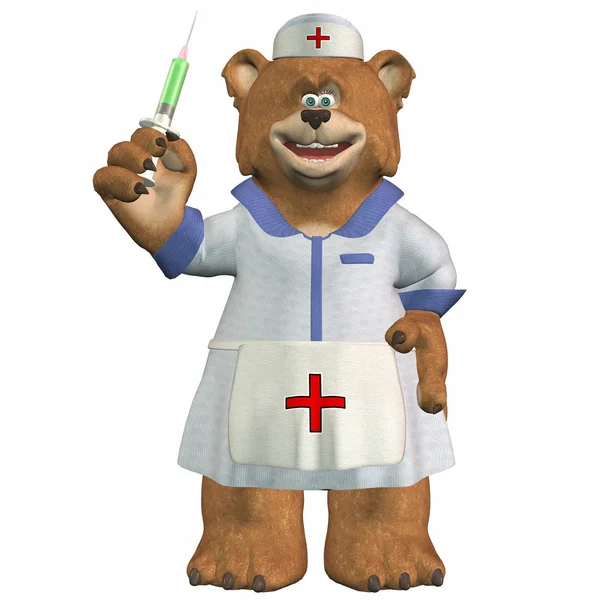 看護師のクマ — ストック写真