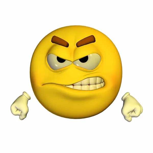 Emoticon zangado — Fotografia de Stock