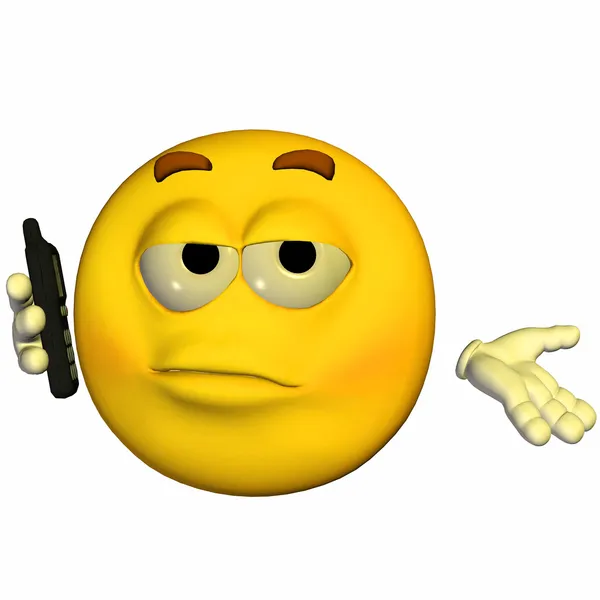 Emoticon talking on the phone — Stock Photo, Image