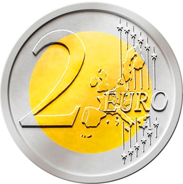 Two (2) Euro Coin clipart