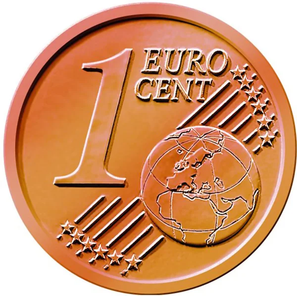 Jedna (1) Euro mince — Stock fotografie