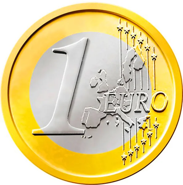 Één (1) de euromunt — Stockfoto