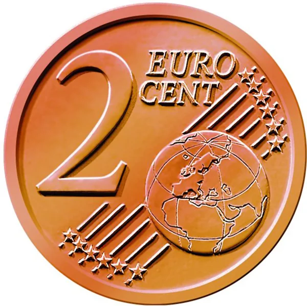 Yüzde iki (2) Euro para — Stok fotoğraf