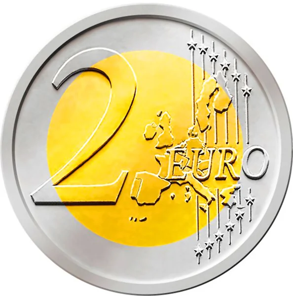 Dos (2) Euro Moneda — Foto de Stock