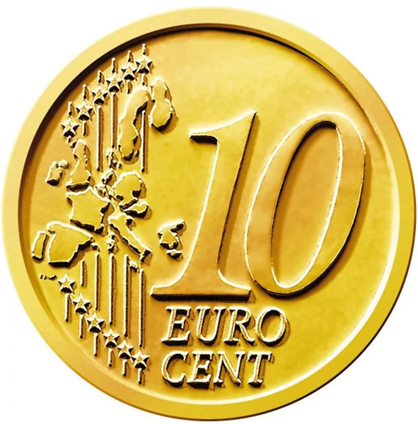 Moneda en euros de diez (10) centavos — Foto de Stock