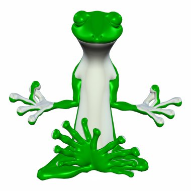 Green Meditating Gecko clipart