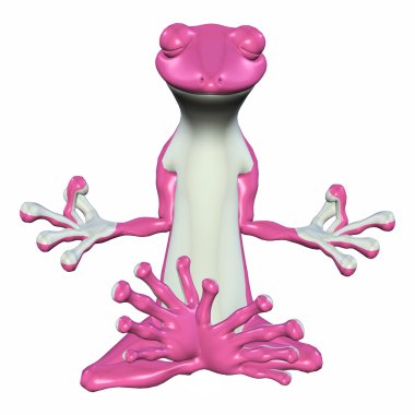 Pink Meditating Gecko clipart