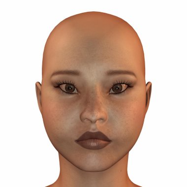 Asian Female Face clipart
