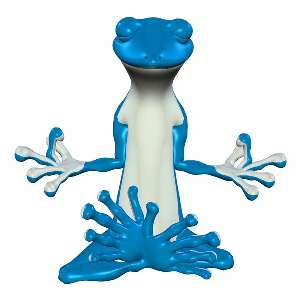 Gecko Meditante Azul — Foto de Stock