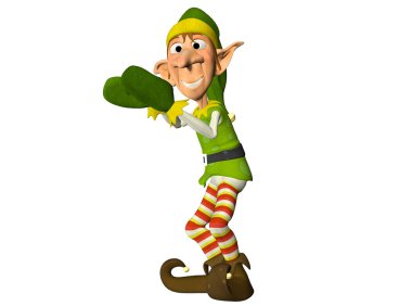 Clapping Christmas Elf clipart