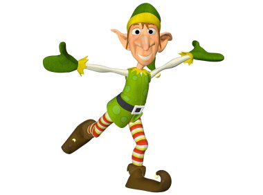 Dancing Christmas Elf clipart