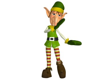 Shy Christmas Elf clipart