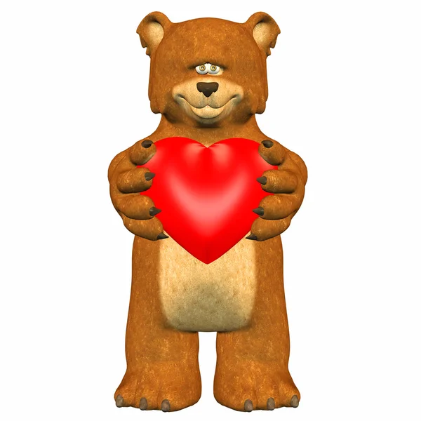 Застенчивый медведь в любви — стоковое фото