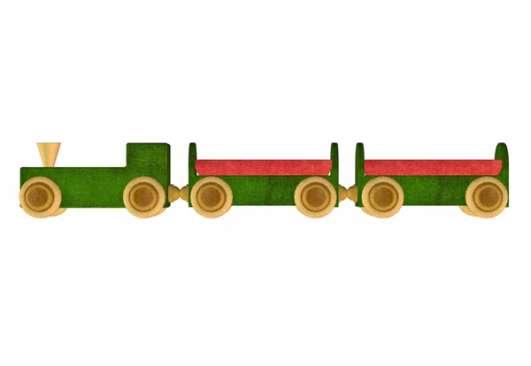 绿色玩具火车 — 图库照片