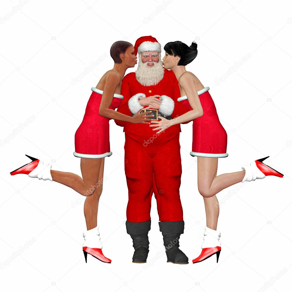 Santa with lady friends