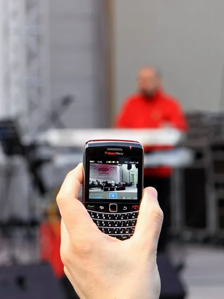 stock image Recording by black phone
