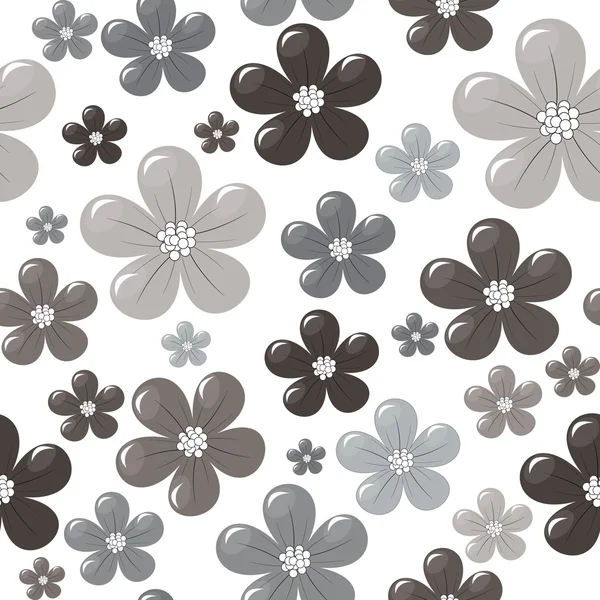 Modèle sans couture avec des fleurs grises — Photo