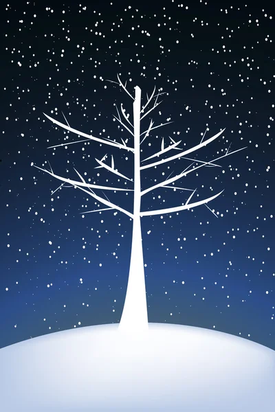 Zimní krajina se stromem — Stock fotografie