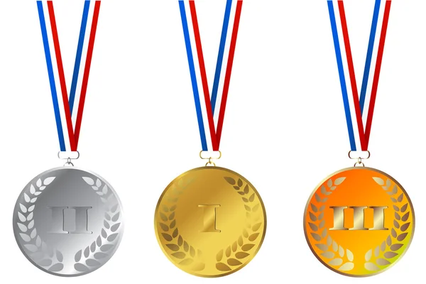 Conjunto de medallas de campeones —  Fotos de Stock