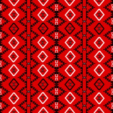 Red carpet with ethnic motifs, seamless pattern canvas clipart