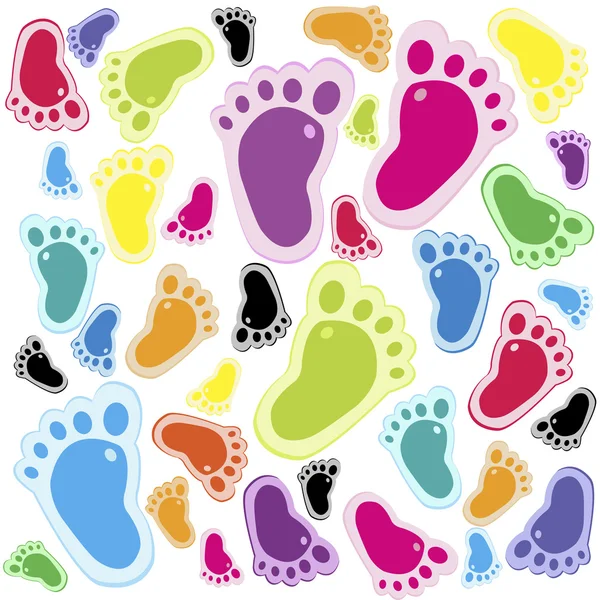 Nahtloses Muster mit Fußschritten — Stockvektor