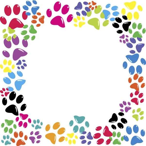 Frame made of animal paws — Stock Vector