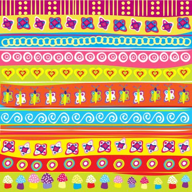 Background with colored doodle elements clipart