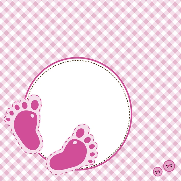 Rosa Hintergrund mit Babyschritten — Stockvektor