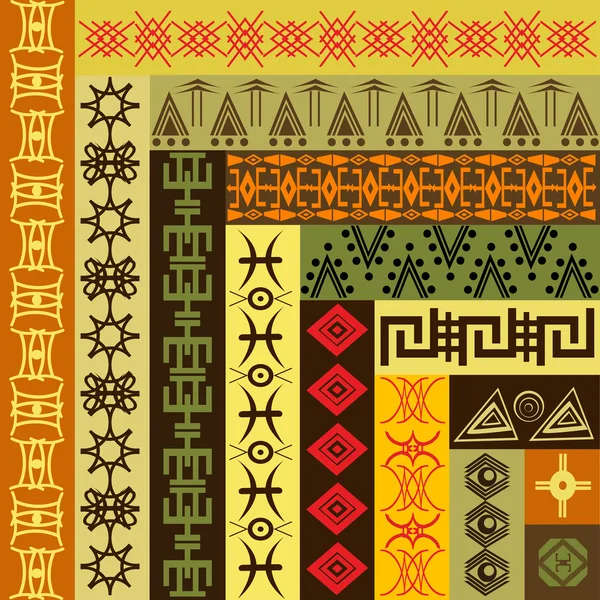 Modèle de fond avec des motifs africains — Image vectorielle