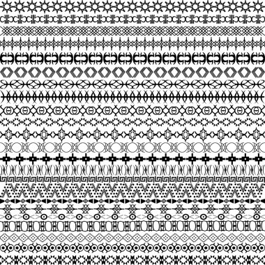 Set of borders, ethnic motifs background clipart