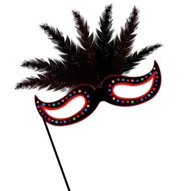 renkli mardi grass maske tüy ile