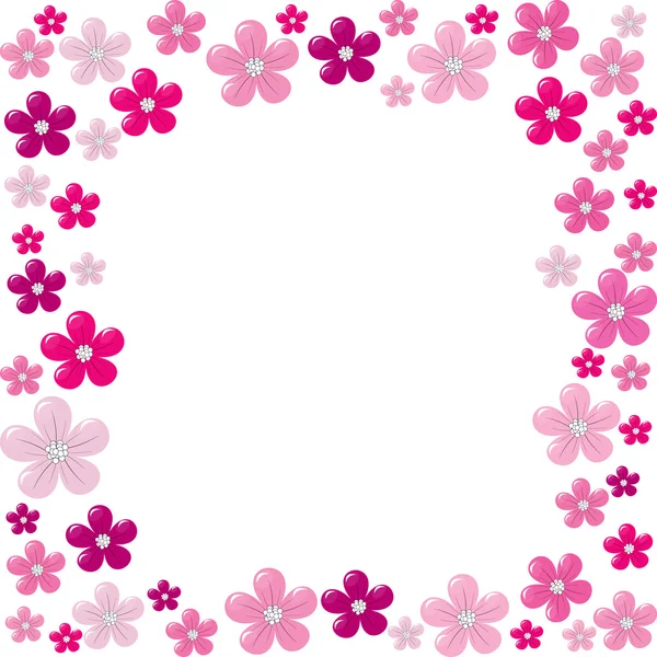 粉红色的花卉帧 — 图库矢量图片
