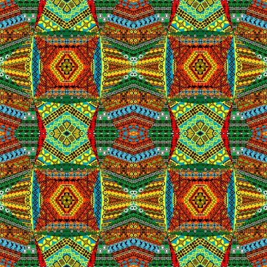 Collage made of African motifs, textile patchworks clipart