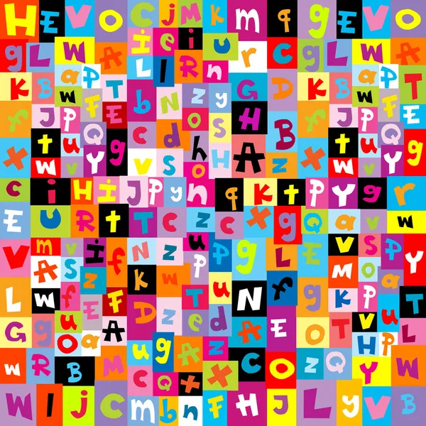 Gekleurde patroon met letters van het alfabet — Stockvector