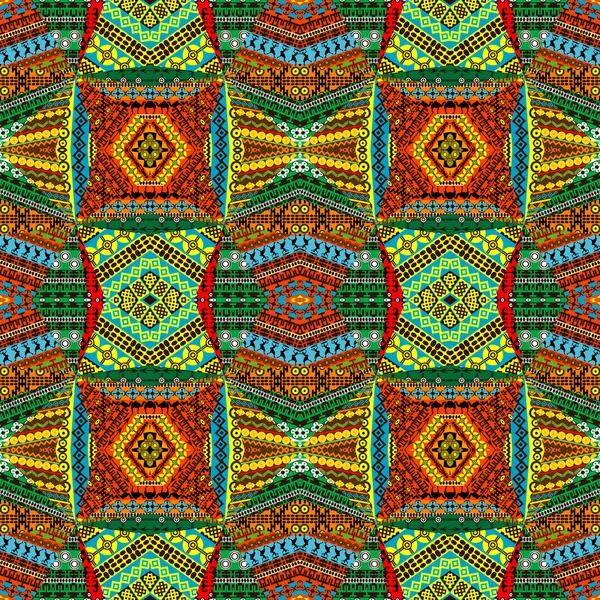 Коллаж из африканских мотивов, текстильных лоскутков — стоковый вектор