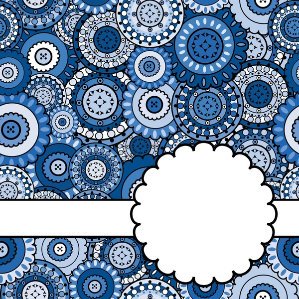 Carte ornementale bleue — Image vectorielle