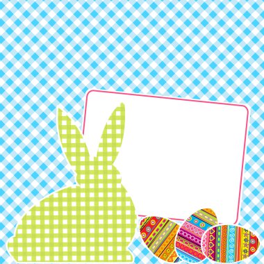 Textile patchworks Easter card clipart
