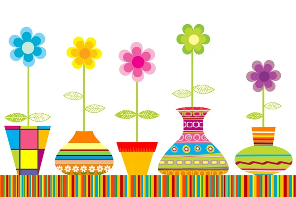 Цветные цветочные горшки — стоковый вектор