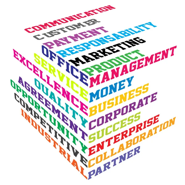 Αφηρημένη χρωματιστό κύβο με εμπορικών όρων — Διανυσματικό Αρχείο