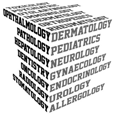 Typography with medical terms clipart