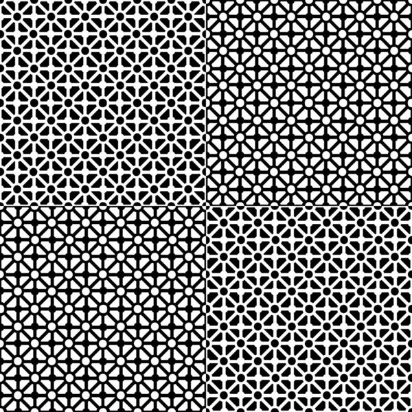 Nahtlose geometrische Muster in Schwarz und Weiß — Stockvektor