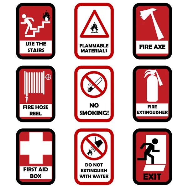 Yangın uyarı işaretleri — Stok Vektör