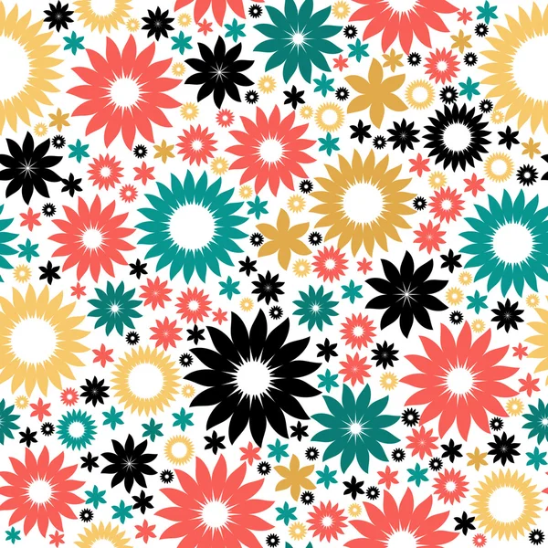 Blommig abstrakt bakgrund, sömlösa mönster — Stock vektor
